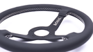 Grip Royal Brute 350mm Deep Dish Steering Wheel w/ Black Leather Grip, and White Stitching - GRSW - BRT - L - BKWH - Subimods.com