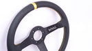 Grip Royal Brute 350mm Deep Dish Steering Wheel w/ Black Leather Grip, Gold Stitching, and Gold TDC Stripe - GRSW - BRT - L - BKGD - TDCGD - Subimods.com