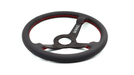Grip Royal Brute 350mm Deep Dish Steering Wheel w/ Black Perforated Leather Grip and Red Stitching - GRSW - BRT - P - BKRD - Subimods.com