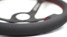 Grip Royal Brute 350mm Deep Dish Steering Wheel w/ Black Perforated Leather Grip and Red Stitching - GRSW - BRT - P - BKRD - Subimods.com