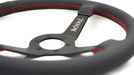 Grip Royal Brute 350mm Deep Dish Steering Wheel w/ Black Perforated Leather Grip and Red Stitching - GRSW - BRT - P - BKRD - Subimods.com
