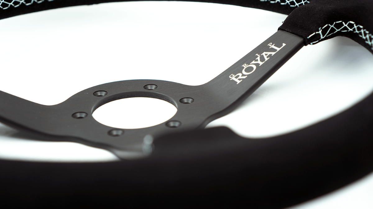 Grip Royal Brute 350mm Deep Dish Steering Wheel w/ Black Suede Grip and Mint Stitching - GRSW - BRT - S - BKMINT - TDCMINT - Subimods.com