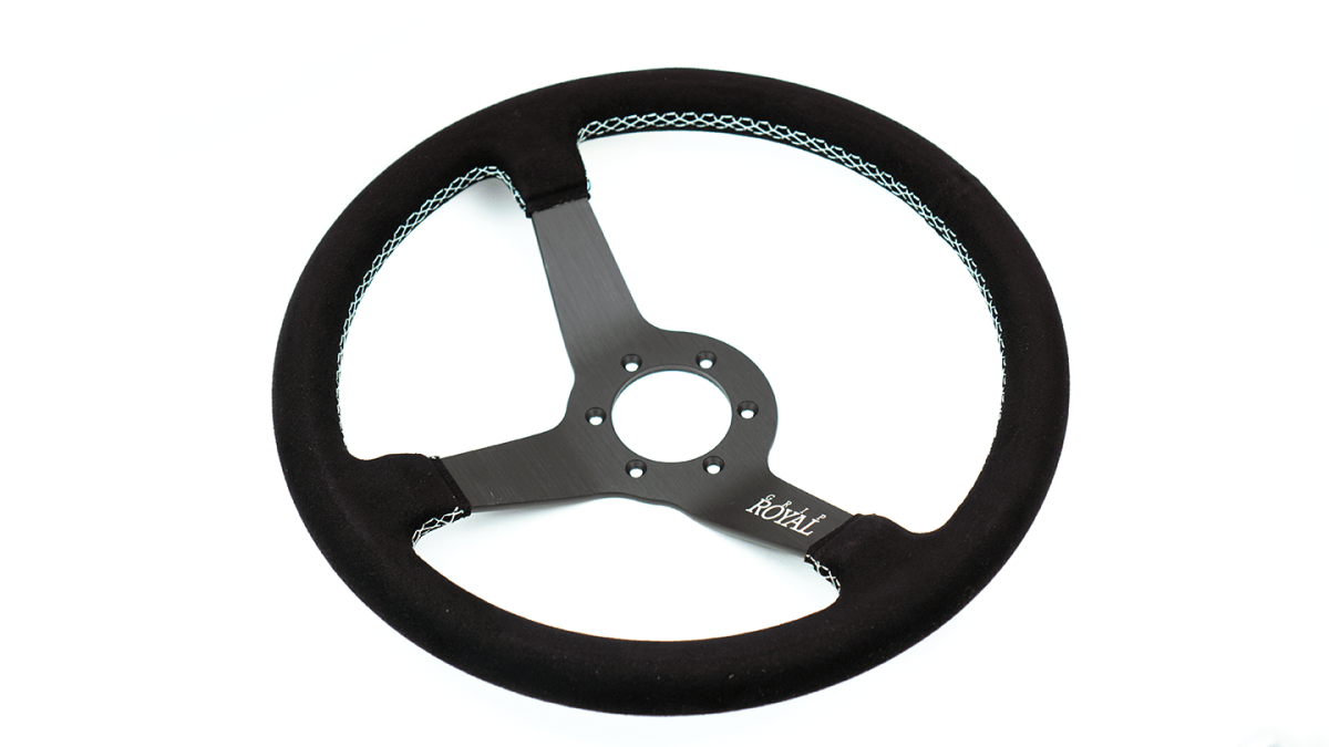 Grip Royal Brute 350mm Deep Dish Steering Wheel w/ Black Suede Grip and Mint Stitching - GRSW - BRT - S - BKMINT - TDCMINT - Subimods.com