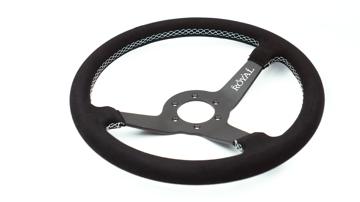 Grip Royal Brute 350mm Deep Dish Steering Wheel w/ Black Suede Grip and Mint Stitching - GRSW - BRT - S - BKMINT - TDCMINT - Subimods.com