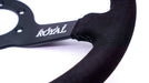 Grip Royal Brute 350mm Deep Dish Steering Wheel w/ Black Suede Grip, Black Stitching and Black Leather TDC Stripe - GRSW - BRT - S - BKBK - TDCBK - Subimods.com