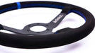 Grip Royal Brute 350mm Deep Dish Steering Wheel w/ Black Suede Grip, Blue Stitching and Blue Leather TDC Stripe - GRSW - BRT - S - BKBL - TDCBL - Subimods.com