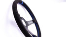 Grip Royal Brute 350mm Deep Dish Steering Wheel w/ Black Suede Grip, Blue Stitching and Blue Leather TDC Stripe - GRSW - BRT - S - BKBL - TDCBL - Subimods.com