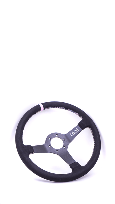 Grip Royal Brute 350mm Deep Dish Steering Wheel w/ Black Suede Grip, Easter Pink Stitching, and Easter Pink TDC Stripe - GRSW - BRT - S - BKPK - TDCPK - Subimods.com