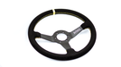 Grip Royal Brute 350mm Deep Dish Steering Wheel w/ Black Suede Grip, Gold Stitching and Gold Leather TDC Stripe - GRSW - BRT - S - BKGD - TDCGD - Subimods.com