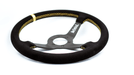 Grip Royal Brute 350mm Deep Dish Steering Wheel w/ Black Suede Grip, Gold Stitching and Gold Leather TDC Stripe - GRSW - BRT - S - BKGD - TDCGD - Subimods.com