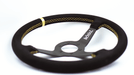 Grip Royal Brute 350mm Deep Dish Steering Wheel w/ Black Suede Grip, Gold Stitching and Gold Leather TDC Stripe - GRSW - BRT - S - BKGD - TDCGD - Subimods.com