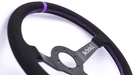 Grip Royal Brute 350mm Deep Dish Steering Wheel w/ Black Suede Grip, Purple Stitching, and Purple TDC Stripe - GRSW - BRT - S - BKPP - TDCPP - Subimods.com