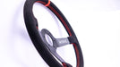 Grip Royal Brute 350mm Deep Dish Steering Wheel w/ Black Suede Grip, Red Stitching, and Red TDC Stripe - GRSW - BRT - S - BKRD - TDCRD - Subimods.com