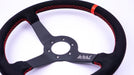 Grip Royal Brute 350mm Deep Dish Steering Wheel w/ Black Suede Grip, Red Stitching, and Red TDC Stripe - GRSW - BRT - S - BKRD - TDCRD - Subimods.com