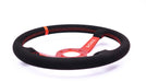 Grip Royal Brute 350mm Deep Dish Steering Wheel w/ Black Suede Grip, Red Stitching, Red TDC Stripe and Red Center - GRSW - BRT - S - BKRD - TDC - RD - RED - Subimods.com