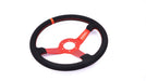 Grip Royal Brute 350mm Deep Dish Steering Wheel w/ Black Suede Grip, Red Stitching, Red TDC Stripe and Red Center - GRSW - BRT - S - BKRD - TDC - RD - RED - Subimods.com