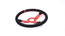 Grip Royal Brute 350mm Deep Dish Steering Wheel w/ Black Suede Grip, Red Stitching, Red TDC Stripe and Red Center - GRSW - BRT - S - BKRD - TDC - RD - RED - Subimods.com