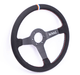 Grip Royal Brute 350mm Deep Dish Steering Wheel w/ Black Suede Grip, Red White Blue Stitching and USA TDC Stripe - GRSW - BRT - S - BK - USA - TDC - Subimods.com