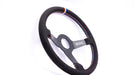 Grip Royal Brute 350mm Deep Dish Steering Wheel w/ Black Suede Grip, Red White Blue Stitching and USA TDC Stripe - GRSW - BRT - S - BK - USA - TDC - Subimods.com