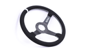 Grip Royal Brute 350mm Deep Dish Steering Wheel w/ Black Suede Grip, White Stitching, and White TDC Stripe - GRSW - BRT - S - BKWH - TDCWH - Subimods.com