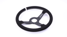 Grip Royal Brute 350mm Deep Dish Steering Wheel w/ Black Suede Grip, White Stitching, and White TDC Stripe - GRSW - BRT - S - BKWH - TDCWH - Subimods.com