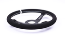 Grip Royal Brute 350mm Deep Dish Steering Wheel w/ Black Suede Grip, White Stitching, and White TDC Stripe - GRSW - BRT - S - BKWH - TDCWH - Subimods.com