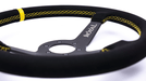 Grip Royal Brute 350mm Deep Dish Steering Wheel w/ Black Suede Grip, Yellow Stitching, and Yellow TDC Stripe - GRSW - BRT - S - BKYW - TDCYW - Subimods.com