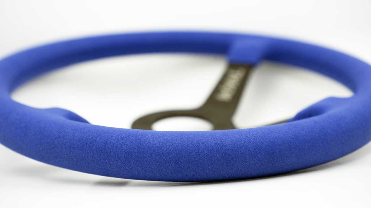 Grip Royal Brute 350mm Deep Dish Steering Wheel w/ Blue Suede Grip and Blue Stitching - GRSW - BRT - S - BLBL - Subimods.com