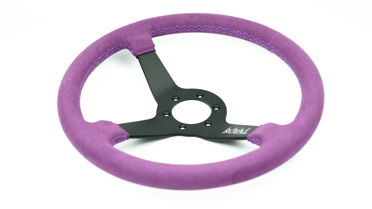 Grip Royal Brute 350mm Deep Dish Steering Wheel w/ Purple Suede Grip and Purple Stitching - GRSW - BRT - S - PP - Subimods.com