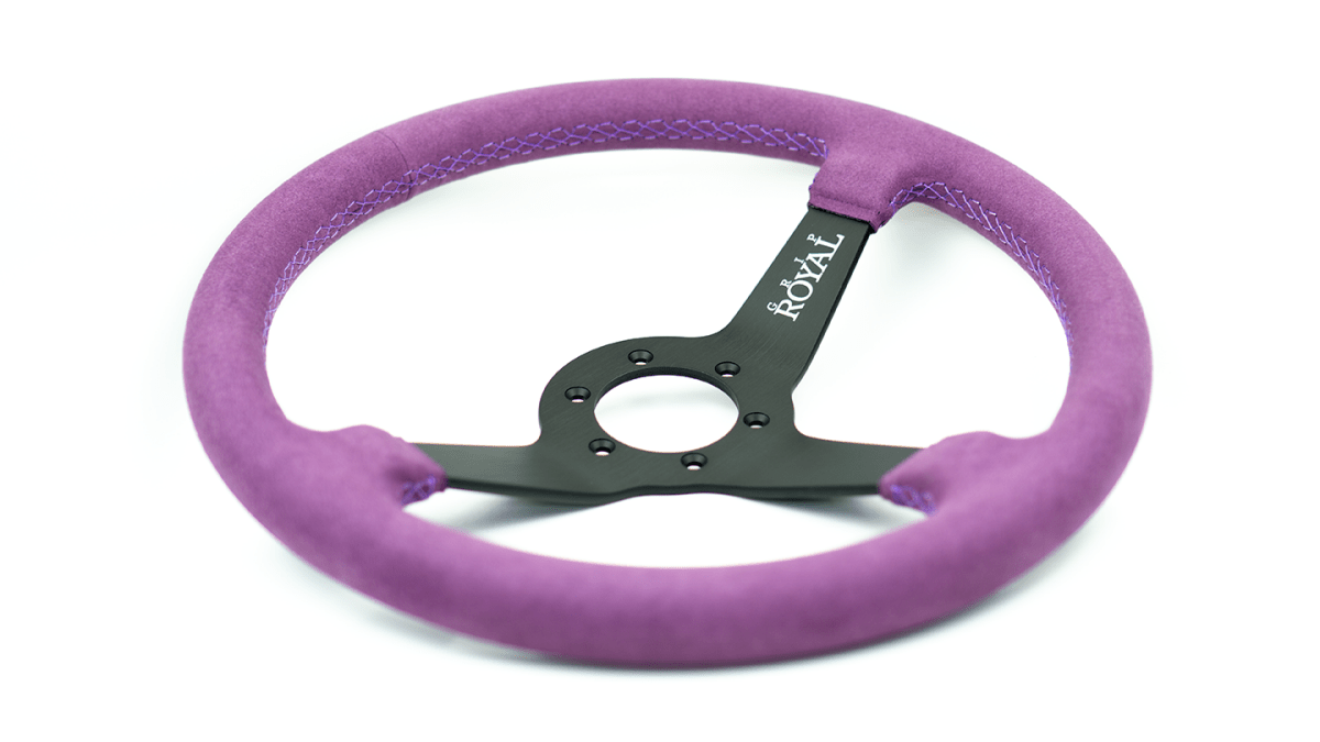 Grip Royal Brute 350mm Deep Dish Steering Wheel w/ Purple Suede Grip and Purple Stitching - GRSW - BRT - S - PP - Subimods.com