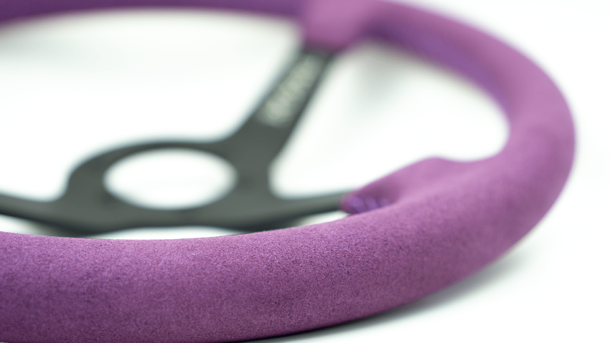 Grip Royal Brute 350mm Deep Dish Steering Wheel w/ Purple Suede Grip and Purple Stitching - GRSW - BRT - S - PP - Subimods.com