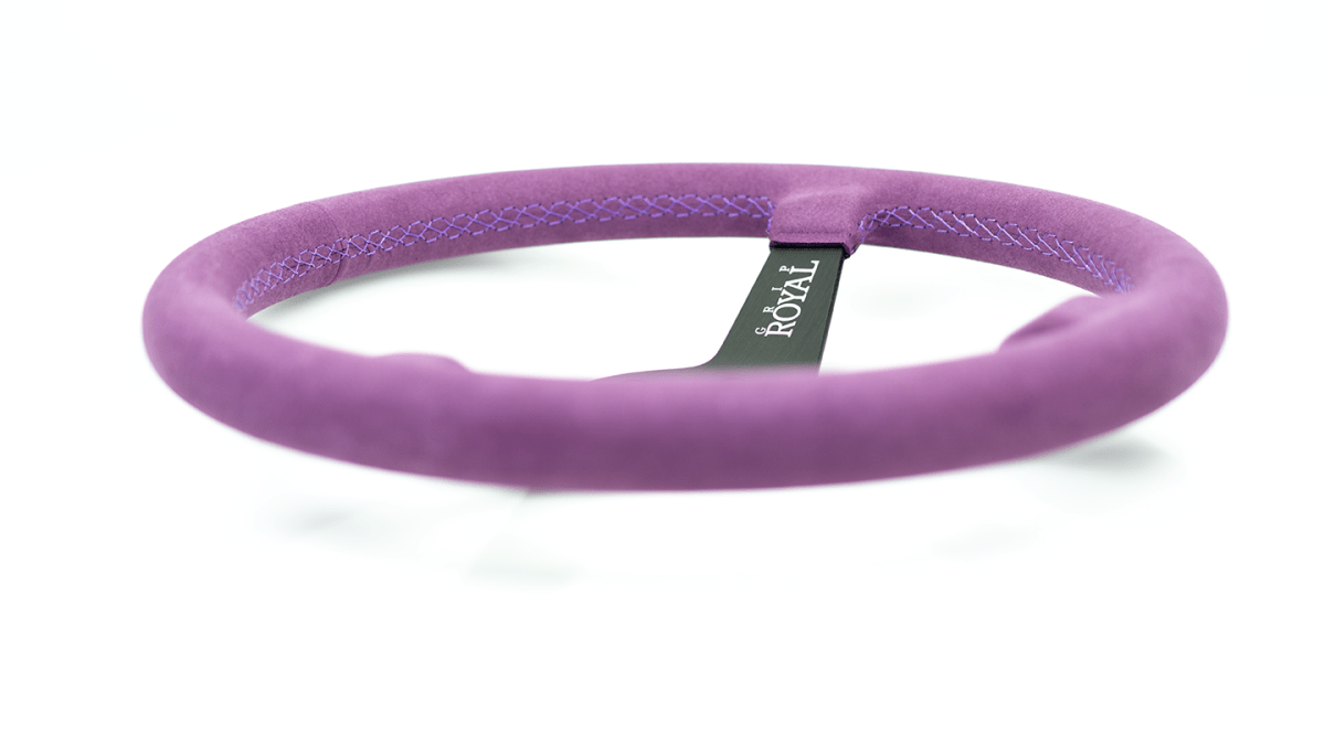 Grip Royal Brute 350mm Deep Dish Steering Wheel w/ Purple Suede Grip and Purple Stitching - GRSW - BRT - S - PP - Subimods.com
