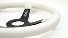 Grip Royal Brute Ghost 350mm Deep Dish Steering Wheel w/ White Leather Grip, and White Stitching - GRSW - BRT - L - WHWH - Subimods.com
