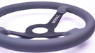 Grip Royal Brute Macbeth 350mm Deep Dish Steering Wheel w/ Grey Leather Grip, and Grey Stitching - GRSW - BRT - L - GYGY - Subimods.com