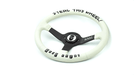 Grip Royal Brute Steal This Wheel! 350mm Deep Dish Steering Wheel w/ White Leather Grip, White Stitching, and Black Embroidery - GRSW - BRT - L - WH - STEALTHIS - Subimods.com