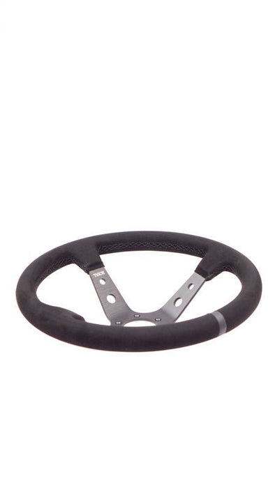 Grip Royal Club 350mm Deep Dish Steering Wheel w/ Black Suede Grip, Black Stitching, And Black TDC Stripe - GRSW - CLUB - S - BKBK - TDCBK - Subimods.com