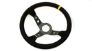 Grip Royal Club 350mm Deep Dish Steering Wheel w/ Black Suede Grip, Orange Stitching, And Orange TDC Stripe - GRSW - CLUB - S - BKOR - TDCOR - Subimods.com