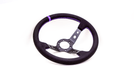 Grip Royal Club 350mm Deep Dish Steering Wheel w/ Black Suede Grip, Purple Stitching, And Purple TDC Stripe - GRSW - CLUB - S - BKPP - TDCPP - Subimods.com