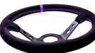 Grip Royal Club 350mm Deep Dish Steering Wheel w/ Black Suede Grip, Purple Stitching, And Purple TDC Stripe - GRSW - CLUB - S - BKPP - TDCPP - Subimods.com