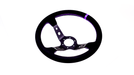 Grip Royal Club 350mm Deep Dish Steering Wheel w/ Black Suede Grip, Purple Stitching, And Purple TDC Stripe - GRSW - CLUB - S - BKPP - TDCPP - Subimods.com