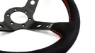 Grip Royal Club 350mm Deep Dish Steering Wheel w/ Black Suede Grip, Red Stitching, And Red TDC Stripe - GRSW - CLUB - S - BKRD - TDCRD - Subimods.com