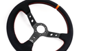 Grip Royal Club 350mm Deep Dish Steering Wheel w/ Black Suede Grip, Red Stitching, And Red TDC Stripe - GRSW - CLUB - S - BKRD - TDCRD - Subimods.com
