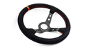 Grip Royal Club 350mm Deep Dish Steering Wheel w/ Black Suede Grip, Red Stitching, And Red TDC Stripe - GRSW - CLUB - S - BKRD - TDCRD - Subimods.com