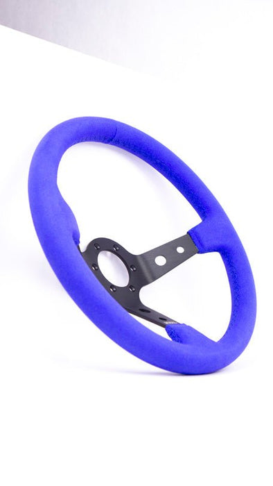Grip Royal Club 350mm Deep Dish Steering Wheel w/ Blue Suede Grip, and Blue Stitching - GRSW - CLUB - S - BLB - Subimods.com