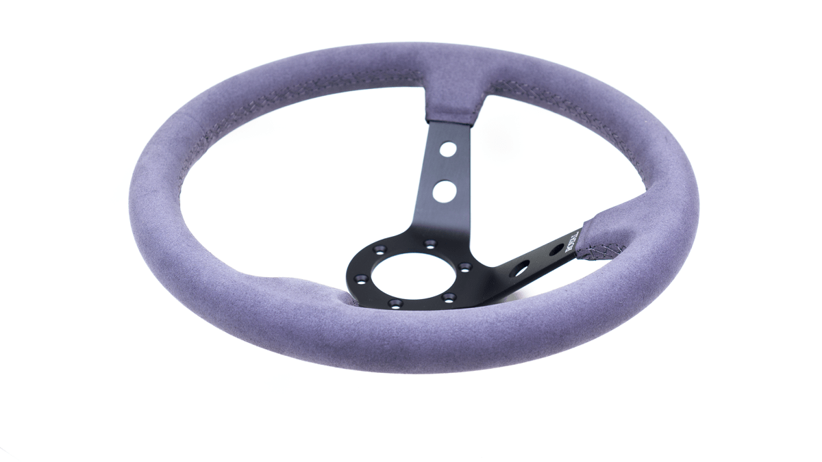 Grip Royal Club 350mm Deep Dish Steering Wheel w/ Grey Suede Grip, and Grey Stitching - GRSW - CLUB - S - GYGY - Subimods.com