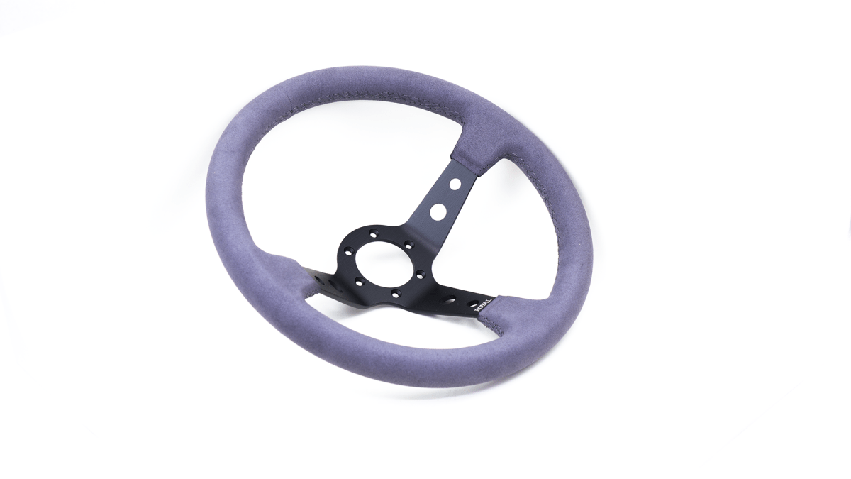 Grip Royal Club 350mm Deep Dish Steering Wheel w/ Grey Suede Grip, and Grey Stitching - GRSW - CLUB - S - GYGY - Subimods.com