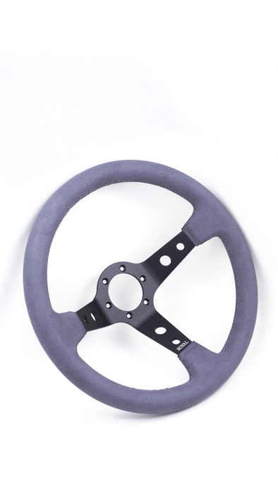 Grip Royal Club 350mm Deep Dish Steering Wheel w/ Grey Suede Grip, and Grey Stitching - GRSW - CLUB - S - GYGY - Subimods.com