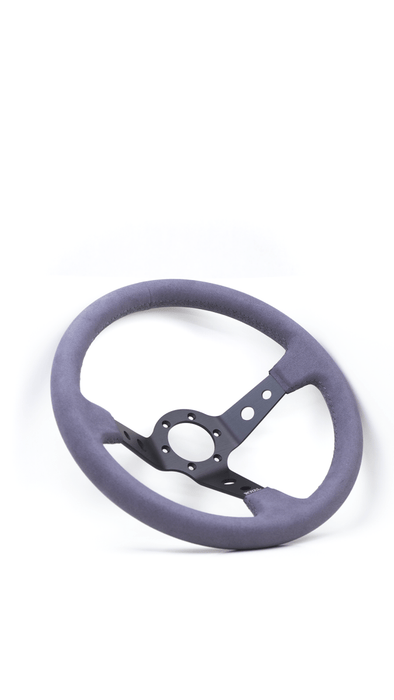 Grip Royal Club 350mm Deep Dish Steering Wheel w/ Grey Suede Grip, and Grey Stitching - GRSW - CLUB - S - GYGY - Subimods.com