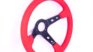 Grip Royal Club 350mm Deep Dish Steering Wheel w/ Red Suede Grip, and Red Stitching - GRSW - CLUB - S - RDRD - Subimods.com
