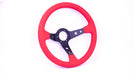 Grip Royal Club 350mm Deep Dish Steering Wheel w/ Red Suede Grip, and Red Stitching - GRSW - CLUB - S - RDRD - Subimods.com